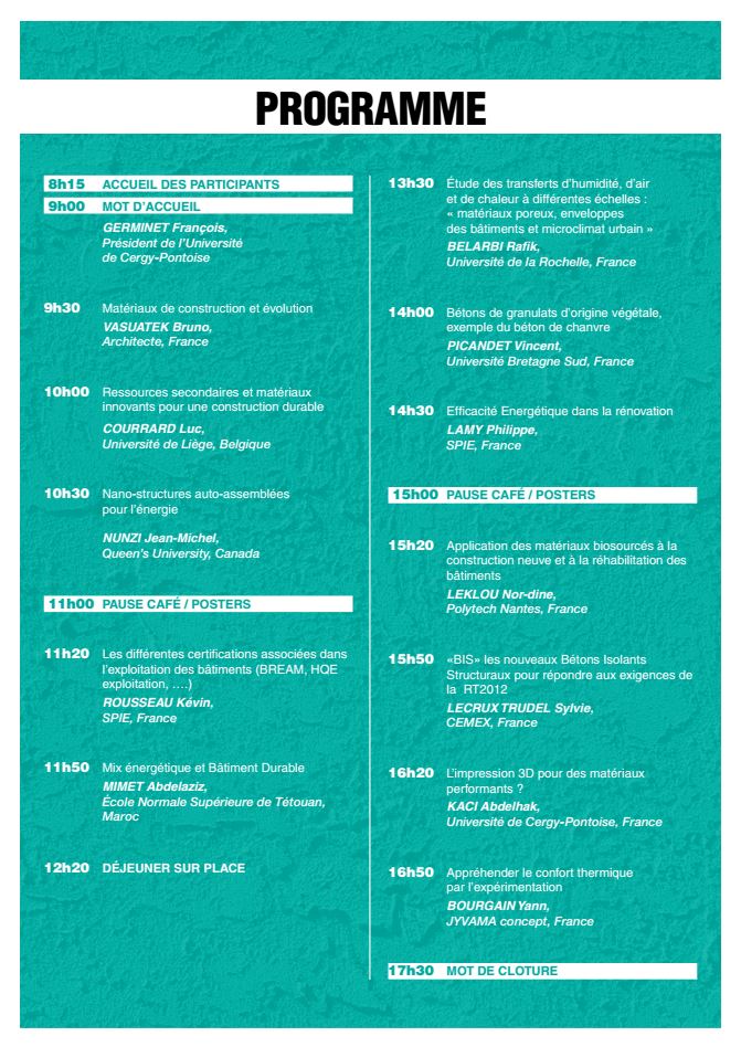 Journee Materiaux Innovants Et Efficacite Energetique Ecam Epmi Ecole D Ingenieurs Generaliste A Paris Cergy